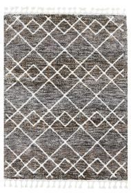 5' X 8' Mocha Geometric Abstract Diamonds Indoor Area Rug