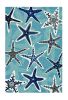 5' X 8' Blue Round Abstract Handmade Indoor Outdoor Area Rug