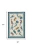 5' X 7' Ivory Or Teal Sea Creatures Indoor Outdoor Area Rug
