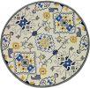 8' Round Ivory Round Abstract Handmade Indoor Outdoor Area Rug