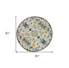 8' Round Ivory Round Abstract Handmade Indoor Outdoor Area Rug