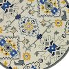 8' Round Ivory Round Abstract Handmade Indoor Outdoor Area Rug