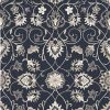 5' X 7' Navy Floral Vines Indoor Outdoor Area Rug