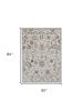 5' X 7' Ivory Floral Bordered Wool Indoor Area Rug