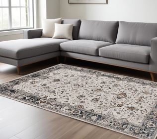 10' X 13' Gray and Ivory Area Rug