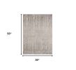 3' X 5' Ivory Or Grey Geometric Lines Area Rug