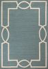 5' X 7' Spa Coastal Bordered Indoor Outdoor Area Rug