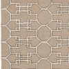 5' X 7' Mocha Geometric Pattern Wool Indoor Area Rug