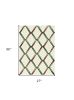 2' X 8' Cream Or Gold Geometric Diamond Wool Runner Rug