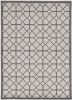 7' X 11' Ivory Or Grey Geometric Diamonds Indoor Outdoor Area Rug