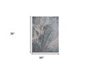 3' X 5' Silver Or Blue Abstract Brushstrokes Area Rug