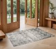 3' X 5'  Grey Zigzag Pattern Viscose Area Rug