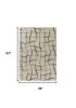 3' X 5' Ivory Abstract Shag Area Rug