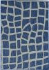 8' X 11' Blue and Gray Abstract Indoor Outdoor Area Rug