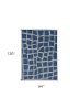 8' X 11' Blue and Gray Abstract Indoor Outdoor Area Rug