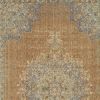 2' X 7' Coffee Vintage Medallion Bordered Wool Indoor Runner Rug