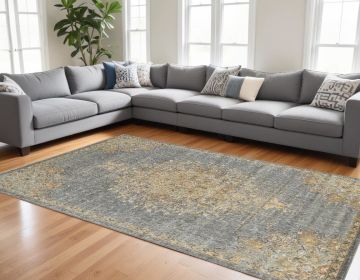 91 X 130 Slate Grey Wool Rug