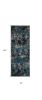 7' Grey Blue Machine Woven Abstract Indoor Runner Rug