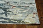 8' Blue and Beige Round Hand Tufted Area Rug