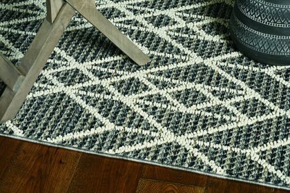 10' X 13' Gray Geometric Indoor Outdoor Area Rug