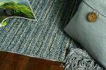 5' X 8' Denim Blue Abstract Indoor Outdoor Area Rug