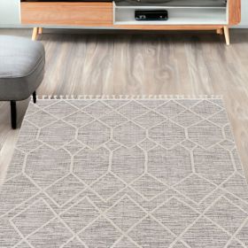 5' X 8' Gray And Ivory Abstract Area Rug
