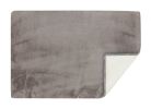 Luxe Faux Rabbit Fur Rectangular Rug 5' X 8'   - Grey