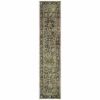 12' Runner Green Power Loom Runner Rug