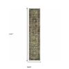 12' Runner Green Power Loom Runner Rug