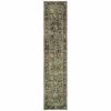 12' Runner Green Power Loom Runner Rug