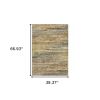 3' X 5' Blue and Ivory Power Loom Area Rug