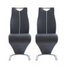 Set of Two Gray And Silver Upholstered Dining Side Chairs