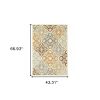 4' X 6' Gray and Ivory Moroccan Indoor Outdoor Area Rug