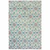 7' X 10' Blue and Ivory Moroccan Indoor Outdoor Area Rug