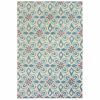 7' X 10' Blue and Ivory Moroccan Indoor Outdoor Area Rug