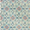 7' X 10' Blue and Ivory Moroccan Indoor Outdoor Area Rug