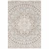 9' X 12' Ivory Grey Distresed Oversize Medallion Indoor Area Rug