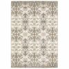9' X 12' Ivory Gray Abstract Ikat Indoor Area Rug
