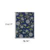 Blue and Green Floral Indoor Outdoor Area Rug