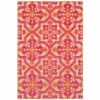 5' X 8' Pink and Orange Moroccan Indoor Outdoor Area Rug