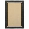 5' X 8' Beige and Black Indoor Outdoor Area Rug