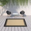 Beige and Black Indoor Outdoor Area Rug