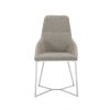 Set Of 2 Light Grey And Geo Stainless Steel Dining Chairs