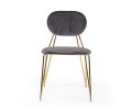 Set Of 2 Mid Century Mod Grey Velvet And Gold Dining Chairs