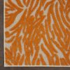 3' X 4' Orange And Ivory Abstract Stain Resistant Indoor Outdoor Area Rug