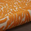 3' X 4' Orange And Ivory Abstract Stain Resistant Indoor Outdoor Area Rug