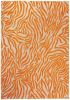 4' X 6' Orange And Ivory Abstract Stain Resistant Indoor Outdoor Area Rug