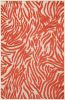 3' X 4' Red And Ivory Abstract Indoor Outdoor Area Rug