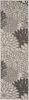 2' X 6' Gray Floral Indoor Outdoor Area Rug