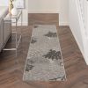 2' X 12' Silver and Gray Indoor Outdoor Runner Rug